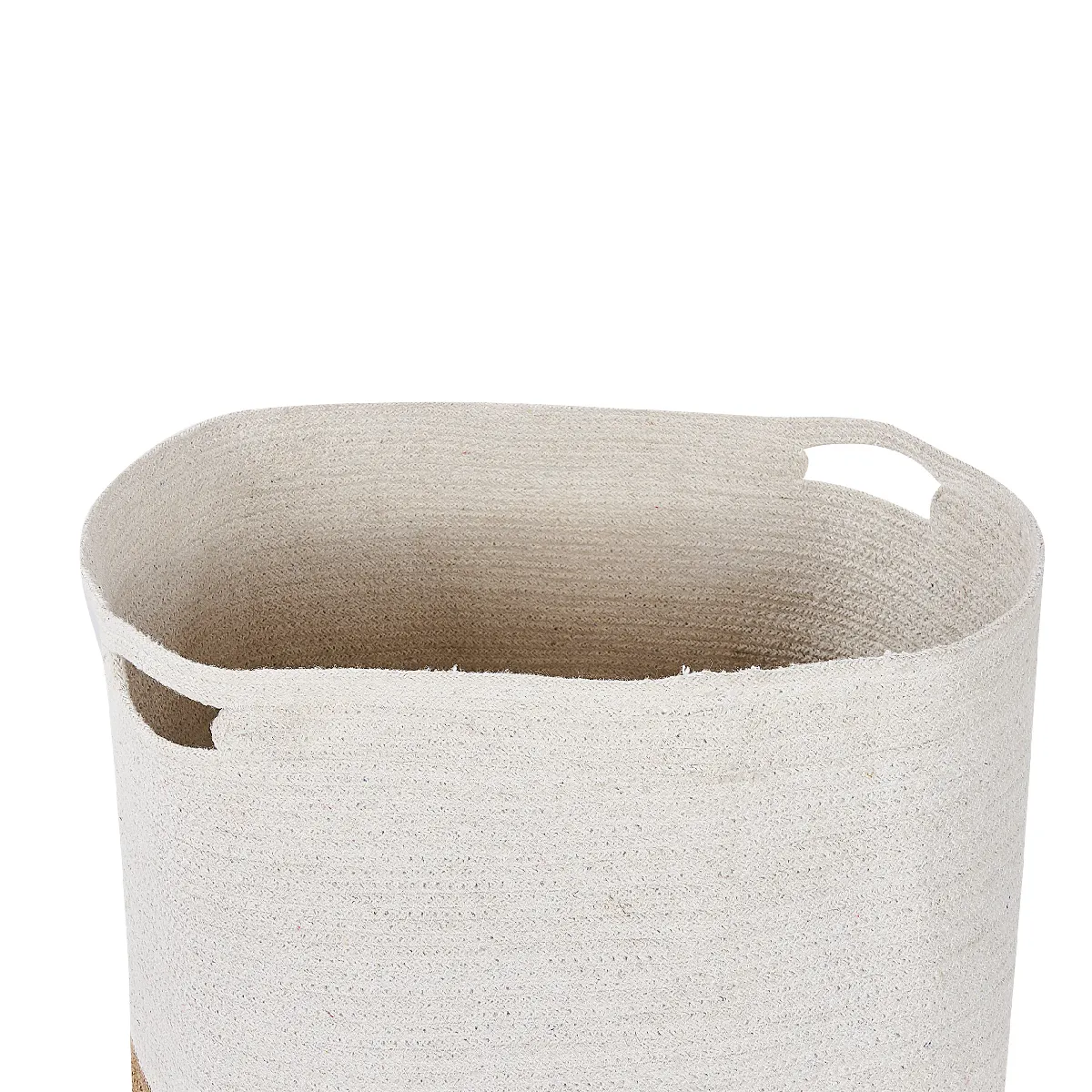 Beliani KAHAN - Lot de 2 paniers en coton blanc et beige