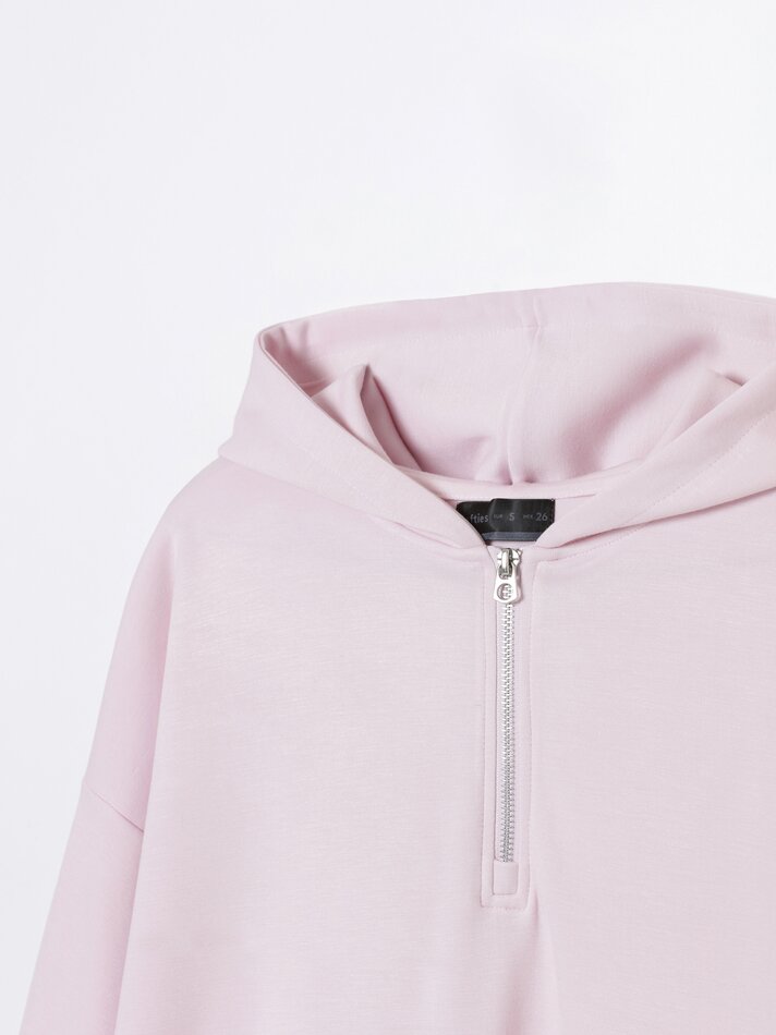 Moletom com capuz de toque macio - Rosa