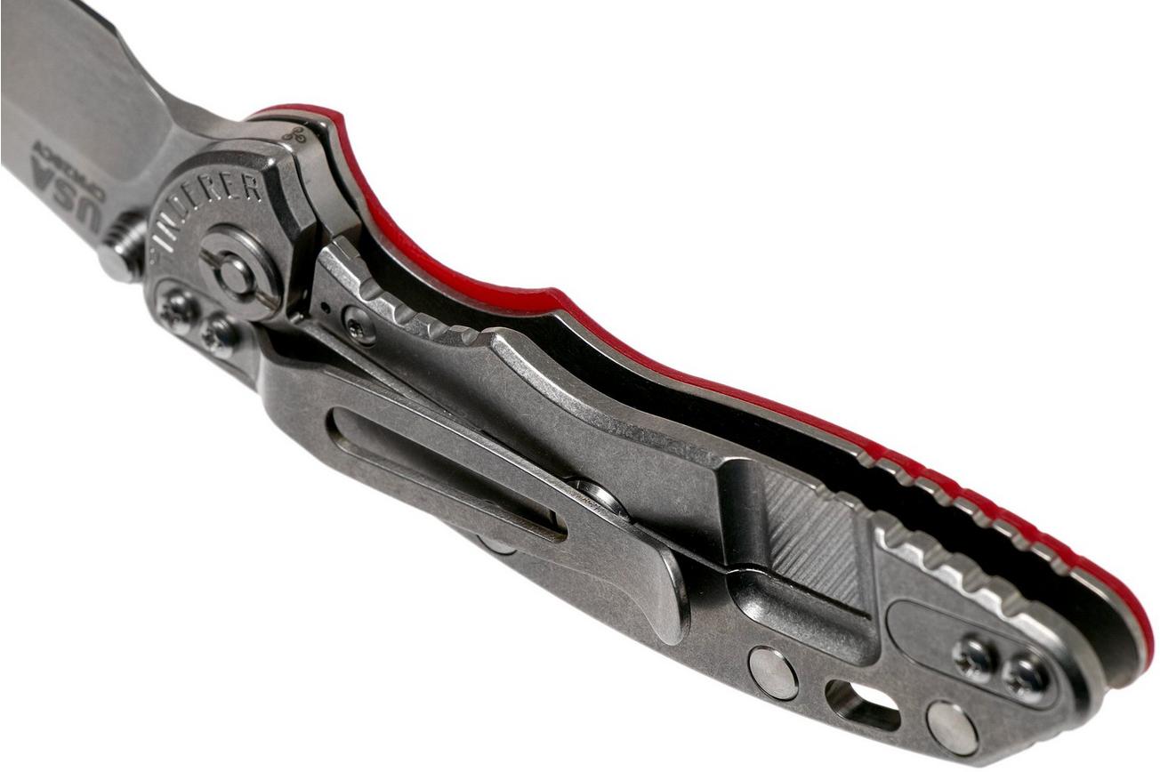 Rick Hinderer XM18 3.0” Spearpoint Non-Flipper CPM 20CV Red G10 zakmes