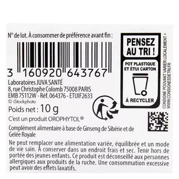 Juvamine Fortificante Ginseng Siberiano Geleia Real 30 cápsulas