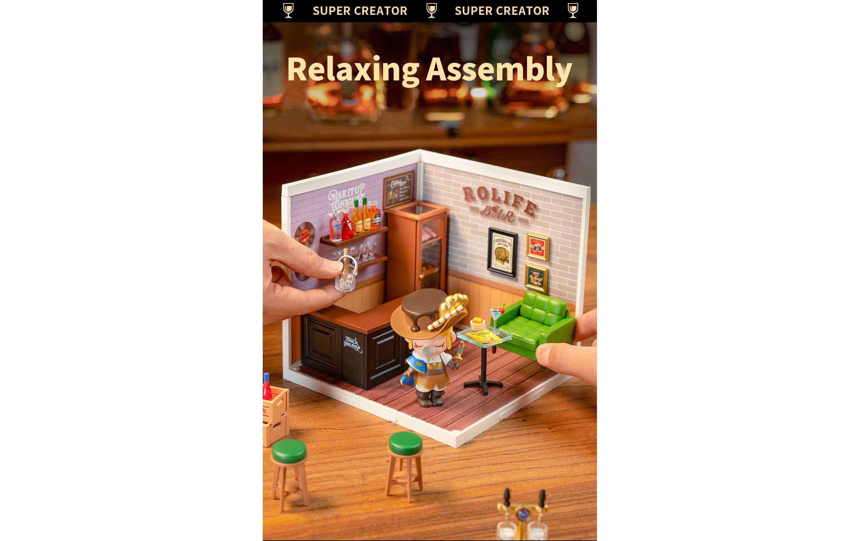 Bausatz Leisurely Cheers Bar3D-Puzzle aus lasergeschnittenen Holzteilen
