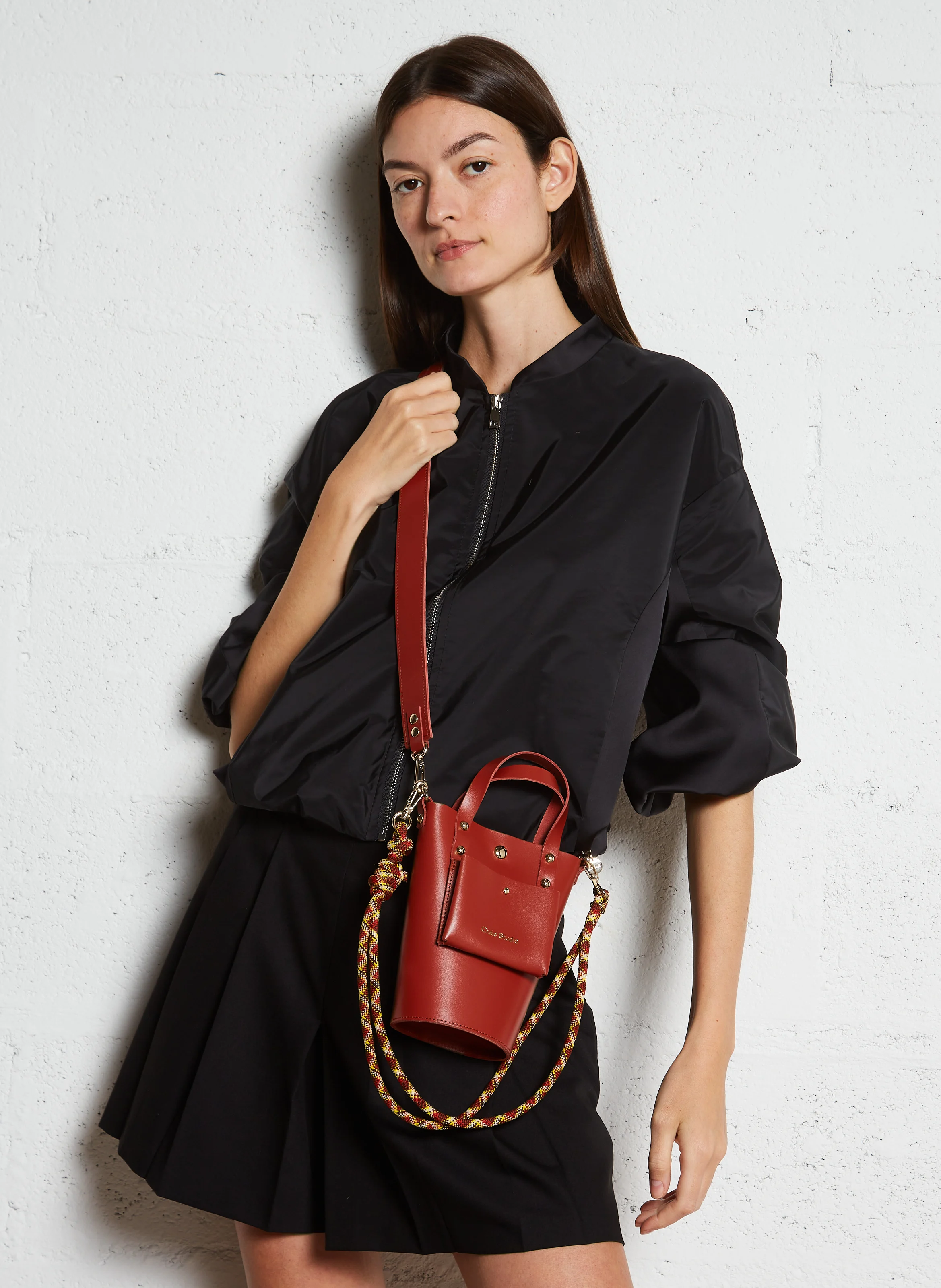 NONO - Sac seau en cuir | Rouge