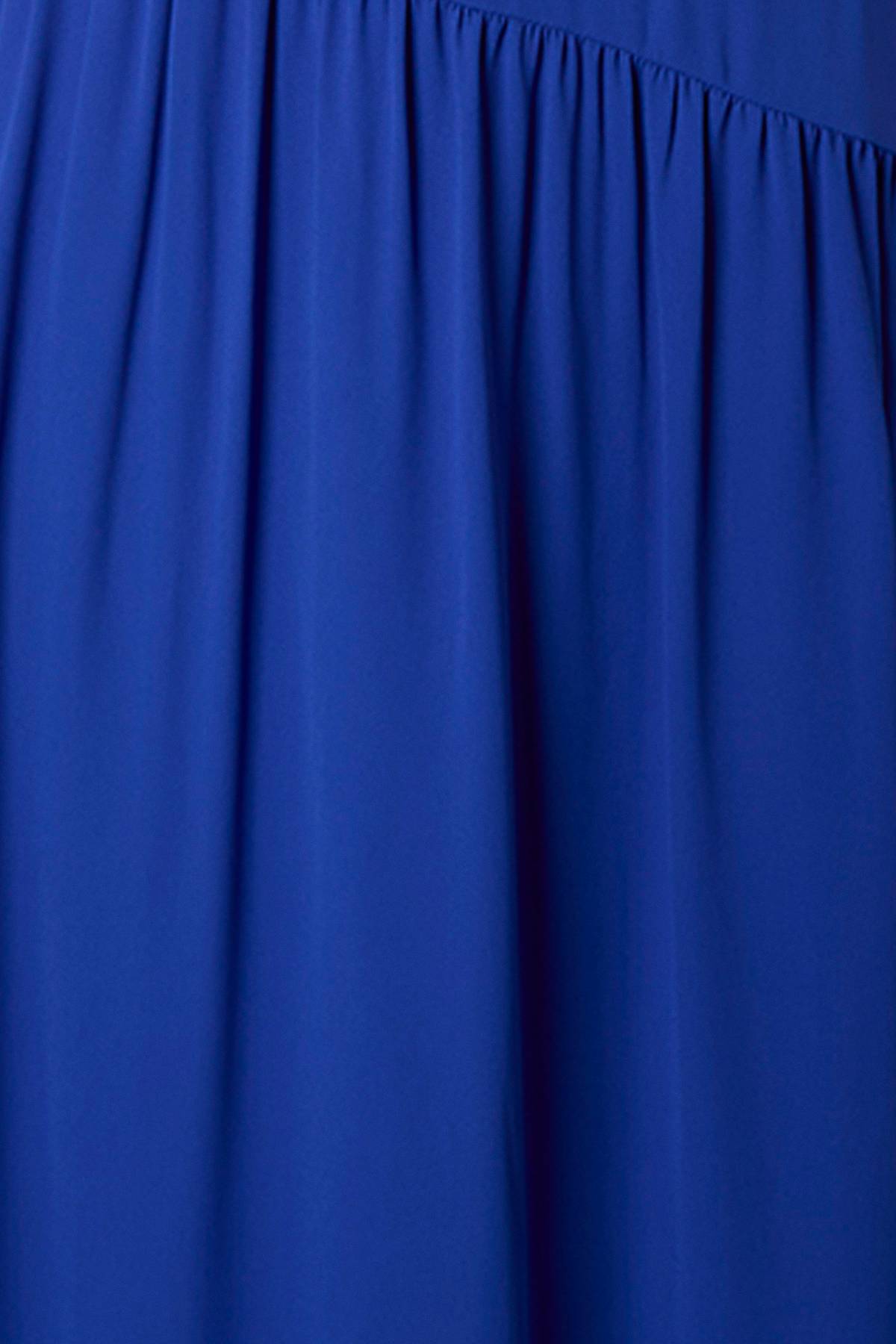 Warehouse Robe Longue Étagée en Mousseline à Taille Basse Unie Petite