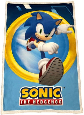 Sonic The Hedgehog  Sherpa Teppe, Blå