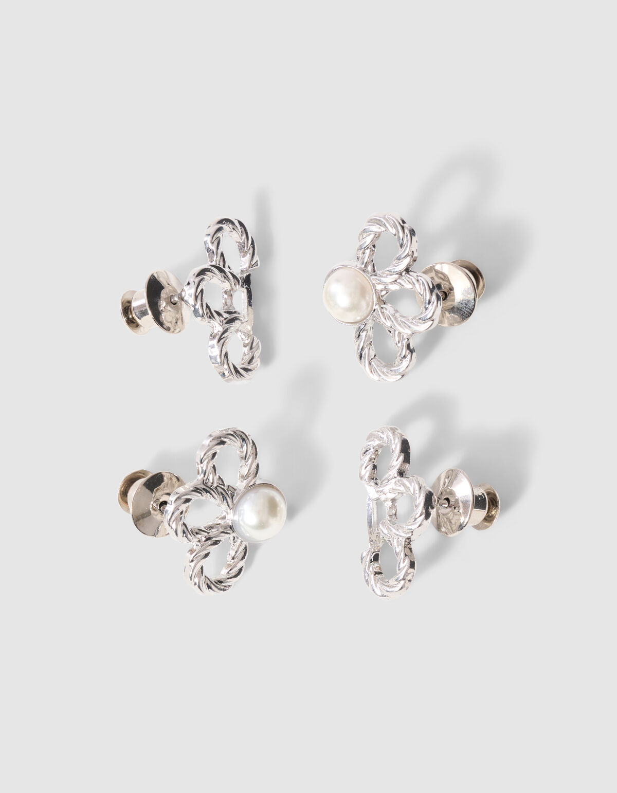 Flower Jeans Pins Zilver