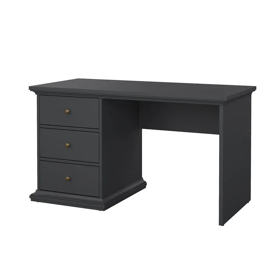 Hioshop Venedig bureau 3 lades mat grijs