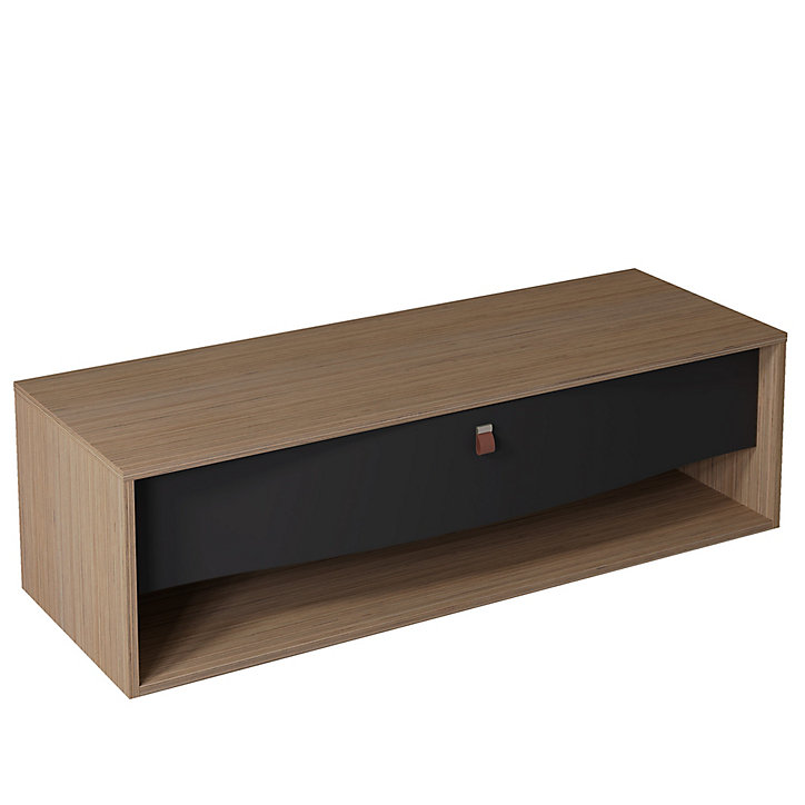 Meuble sous vasque à suspendre Havana noir mat 1 tiroir 140 cm