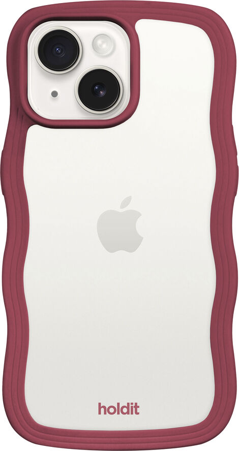 HoldIt Wavy Case iPhone 15/14/13 Rød