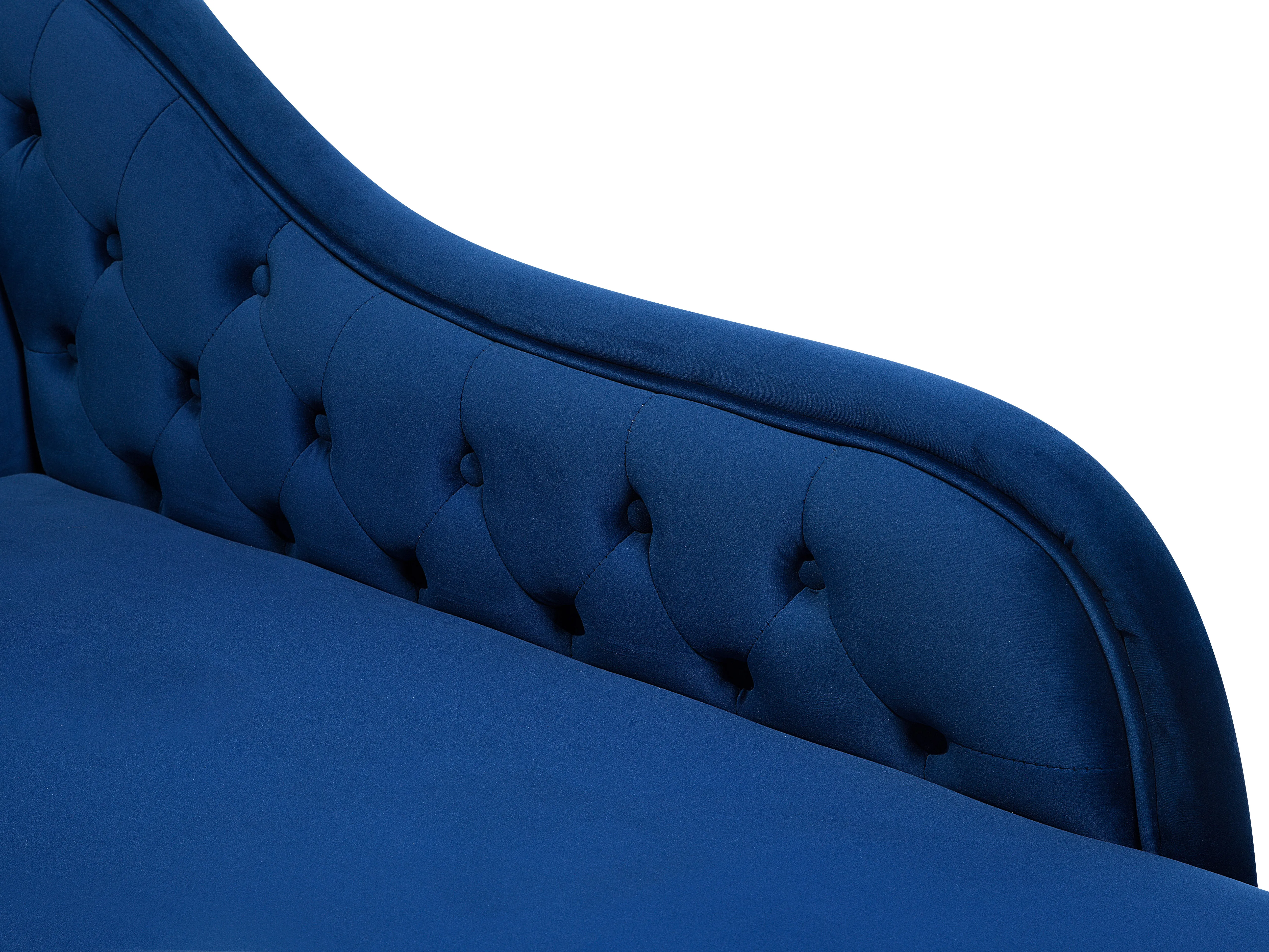 Linkszijdige chaise longue NIMES Fluweel Marineblauw