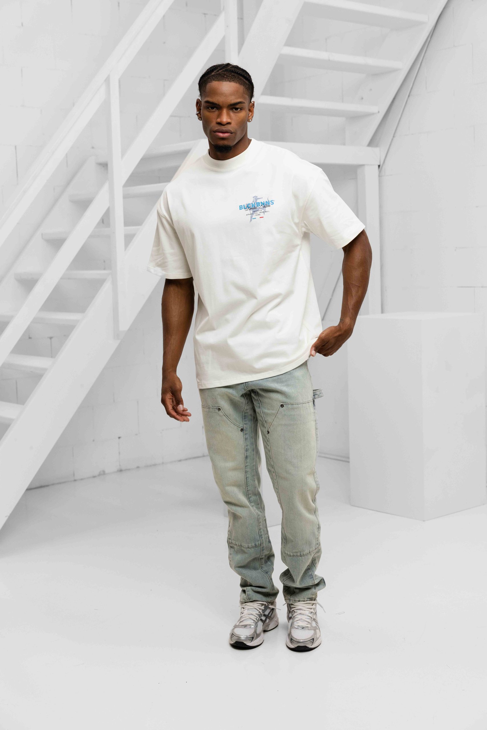 Black Bananas Liquid T-Shirt Heren Wit