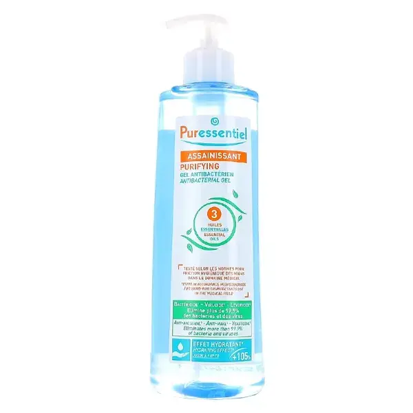 Gel antibacteriano higienizante Puressentiel com 3 óleos essenciais 500ml
