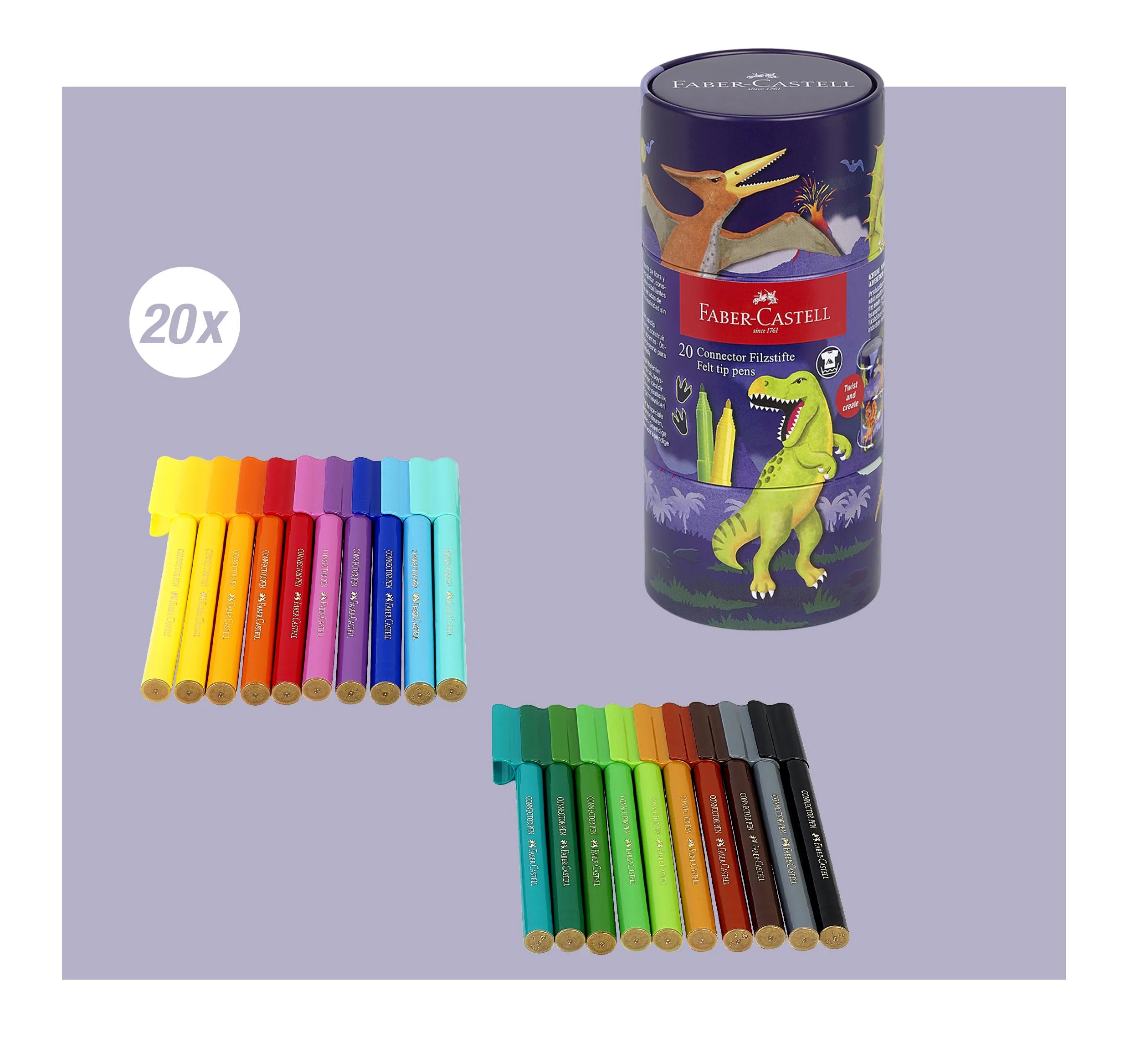 Faber-Castell - Filtpen Connector - dinosaur