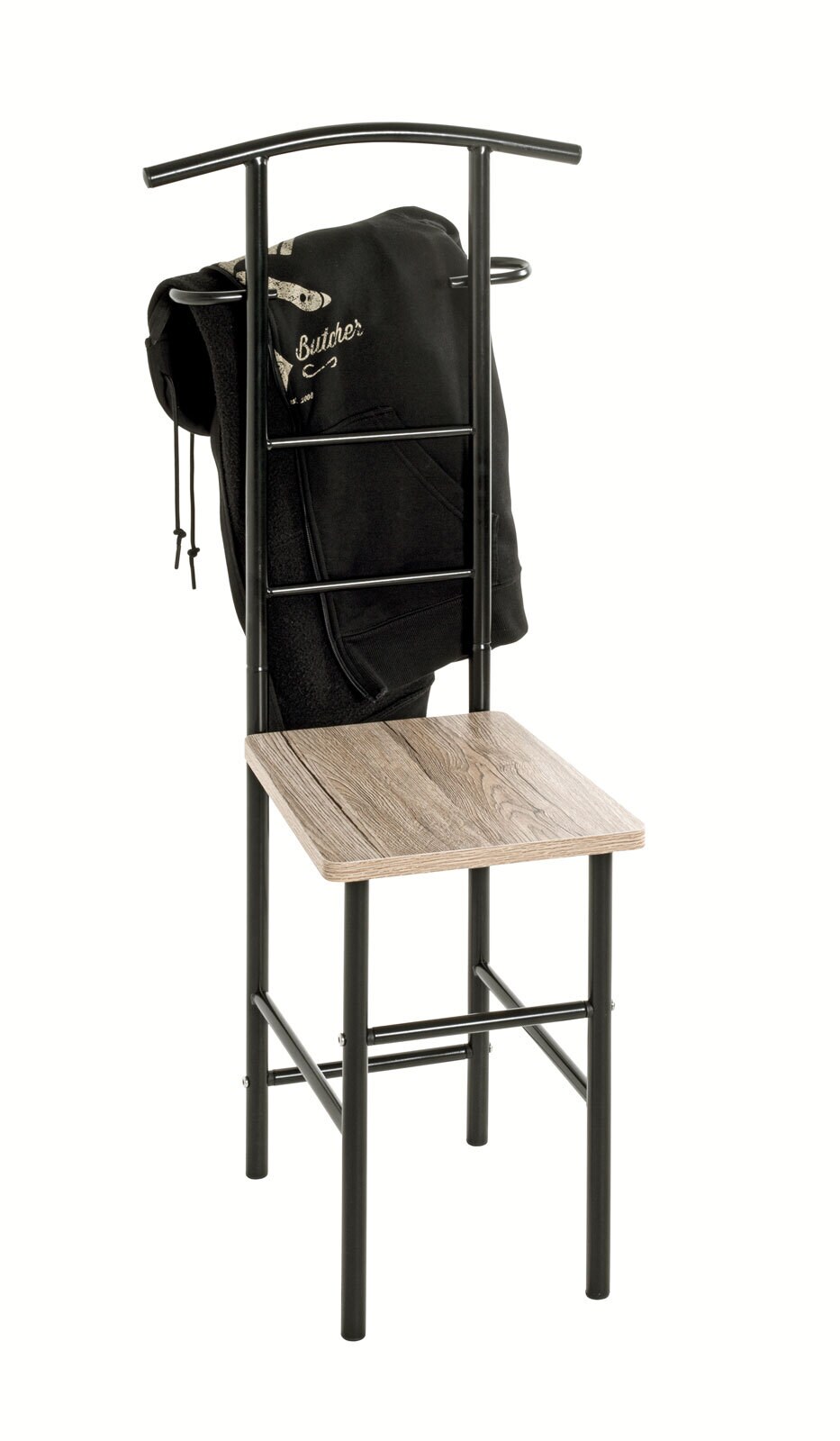 Herrendiener 46 x 109 cm Schwarz/ Sanremo Eiche
