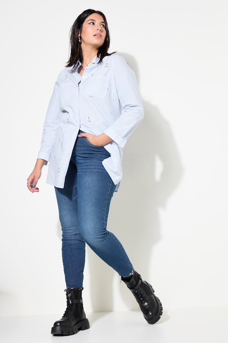 Skinny-Jeans, cutted Saum, 5-Pocket