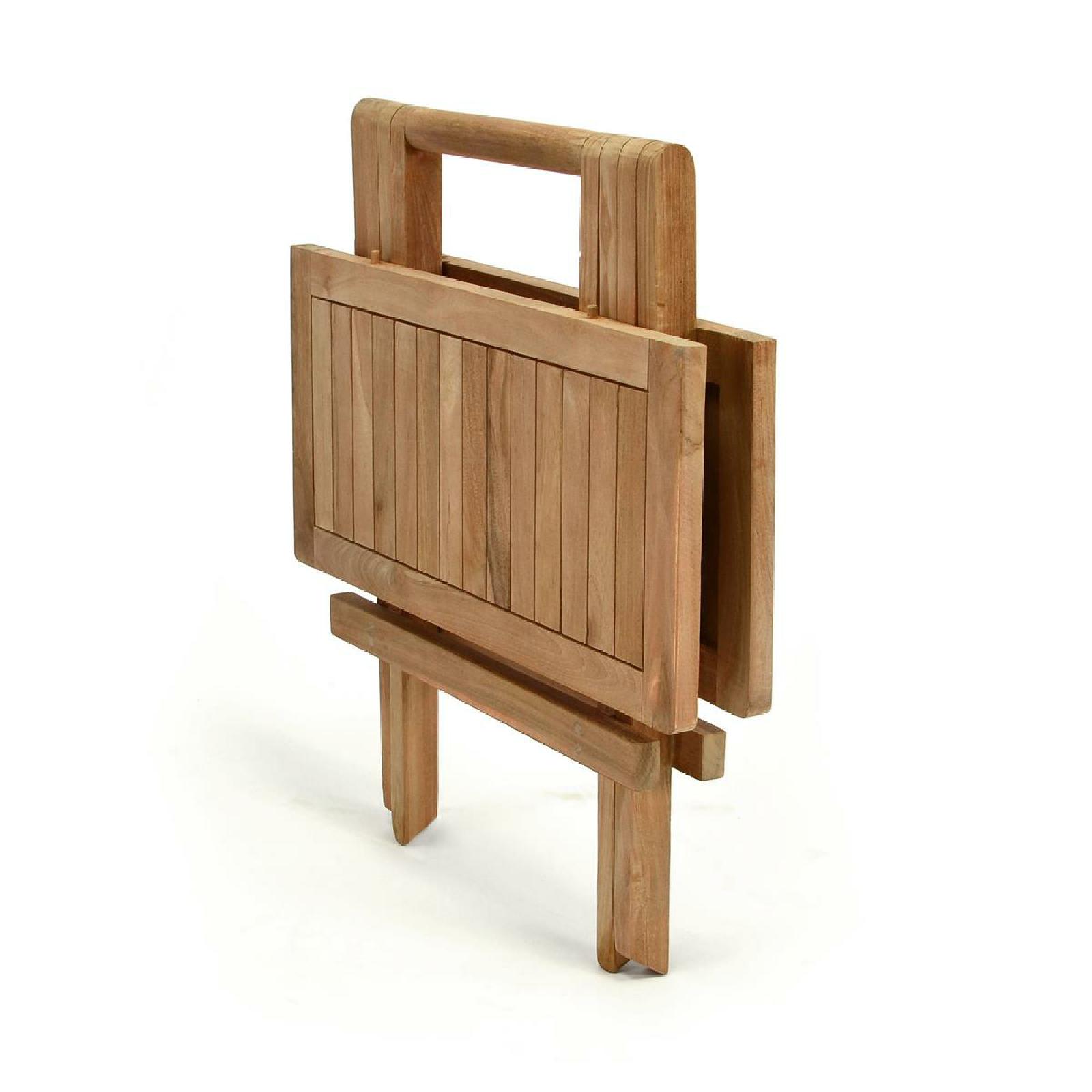 VCM Balkontisch Gartentisch Teakholz Beistelltisch klappbar behandelt 50x50