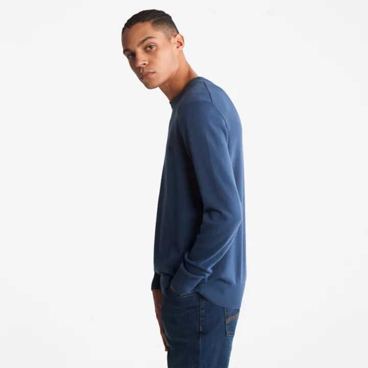 Pull à col rond Williams River pour homme en bleu marine