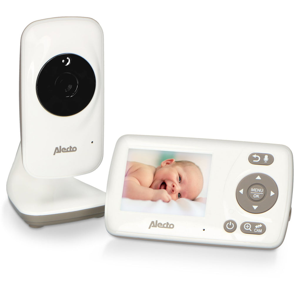 Køb Alecto White/Taupe Video Babyalarm 2,4 Tommer Farve Display