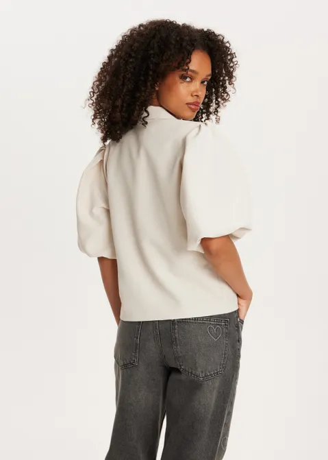 Blazer met strik off-white (ECRU)