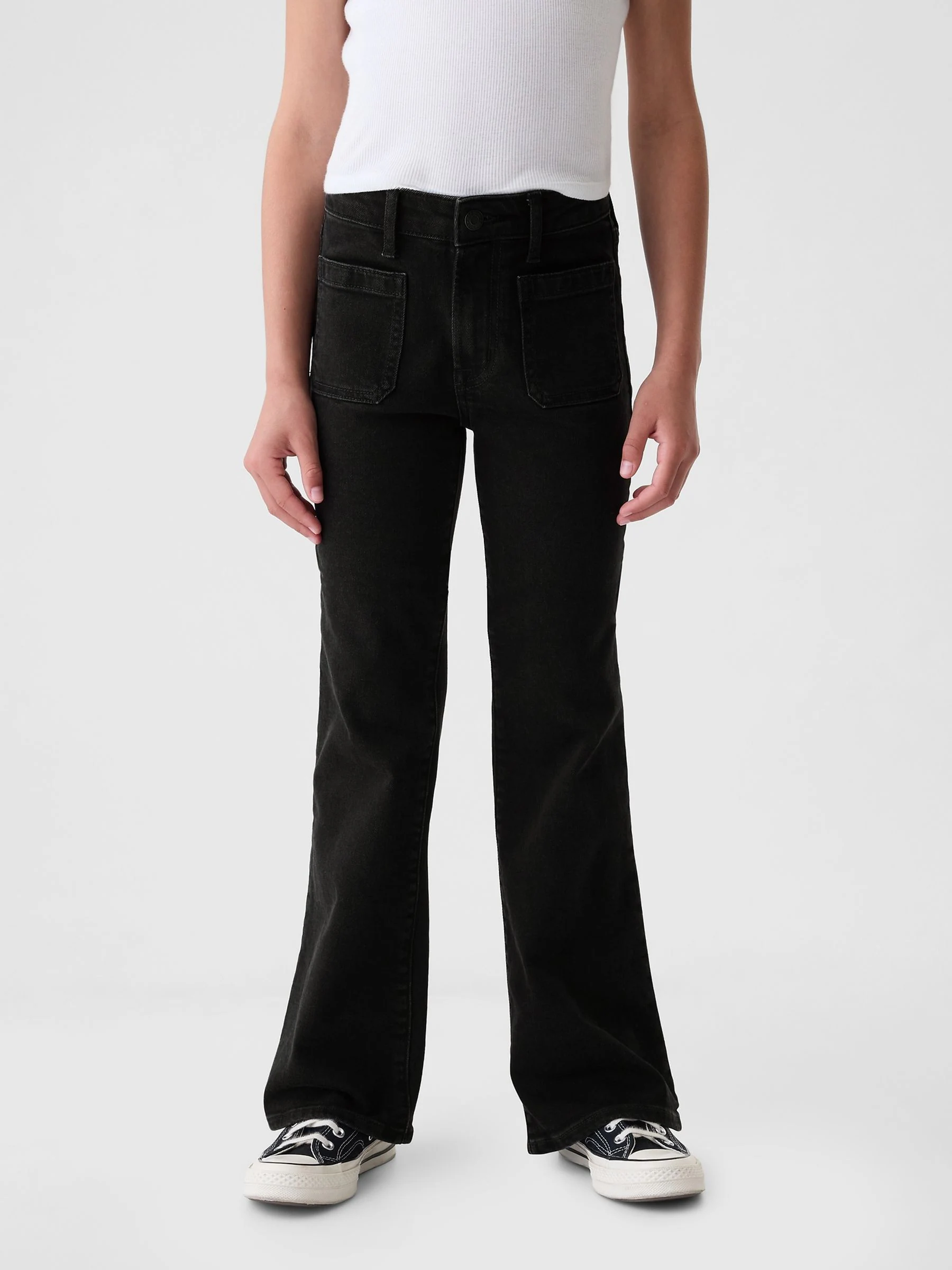 Zwart - Gap 70s High Waisted Flare Jeans (5-13yrs)