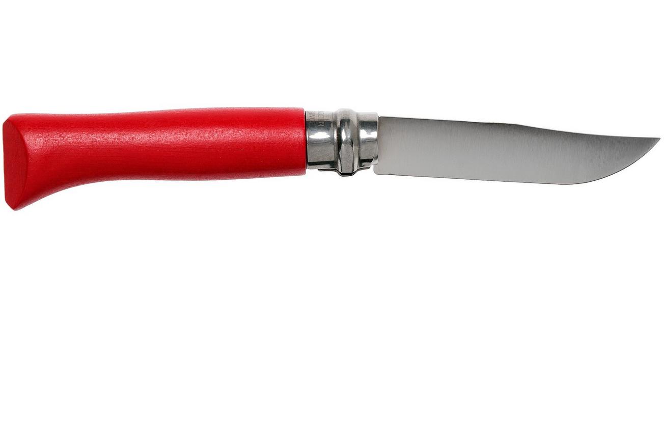 Opinel zakmes No. 08RV Red, roestvast staal, lemmetlengte 8,5 cm