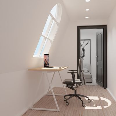 EasyHome - Bureau télétravail LV9 110 cm - hêtre - pieds blancs