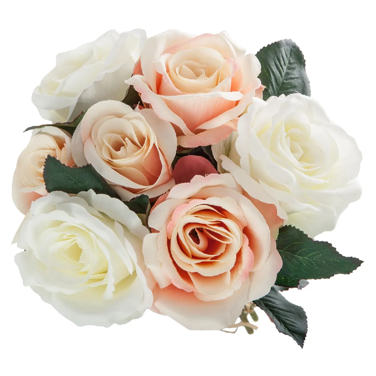 Atmosphera, Createur D'Interieur Bouquet de 7 Roses - Blanc/Rose