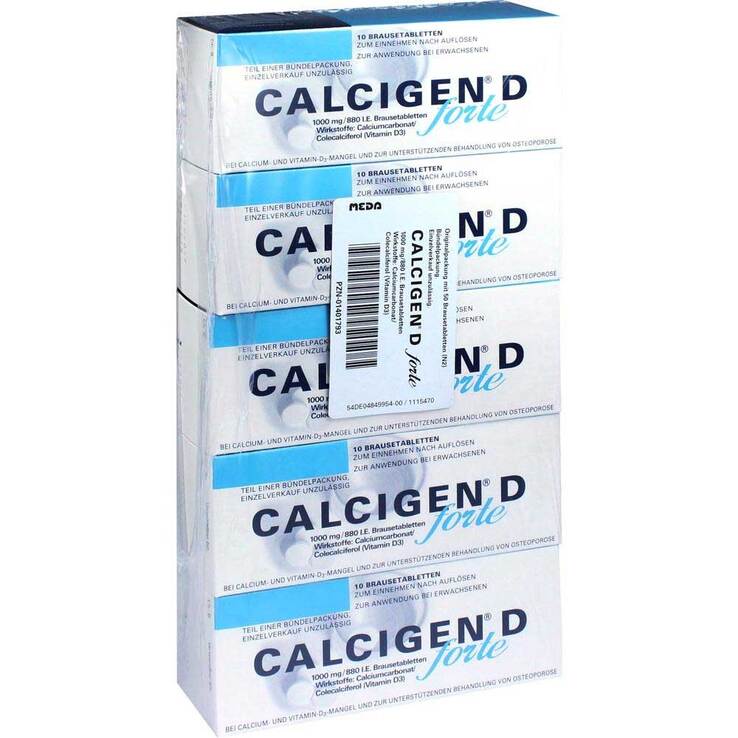 Calcigen D forte 1000 mg / 880 I.E. Brausetabletten, 50 St