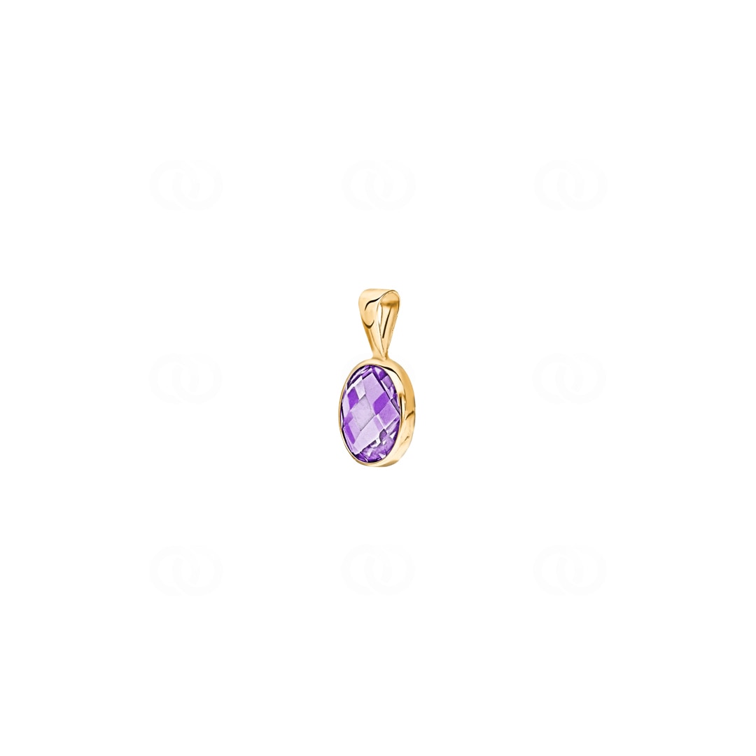 Anhänger 750/18 K Gelbgold mit Amethyst oval