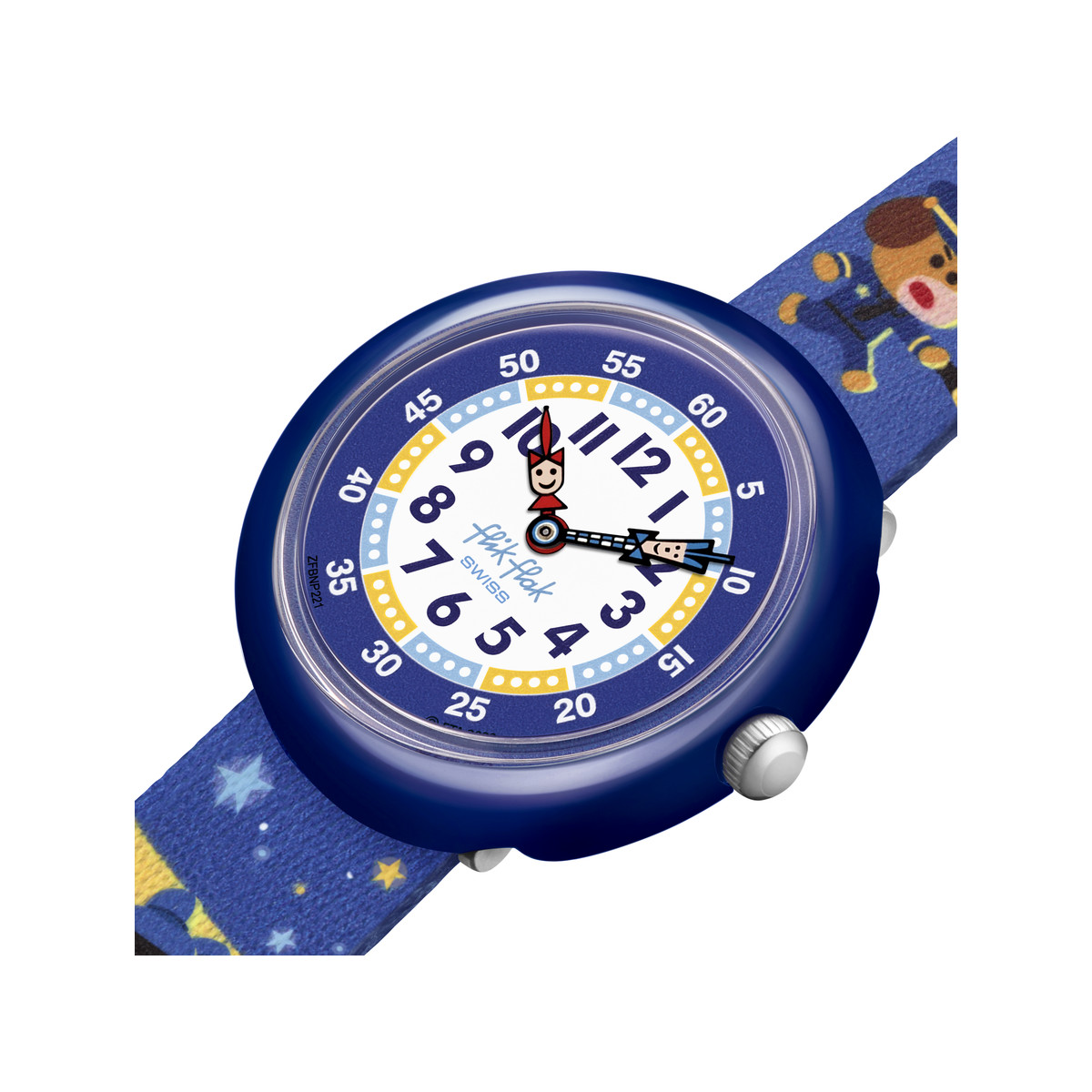 Montre FLIK FLAK Future dreams Paws up enfant plastique biosourcé bracelet PET recyclé bleu