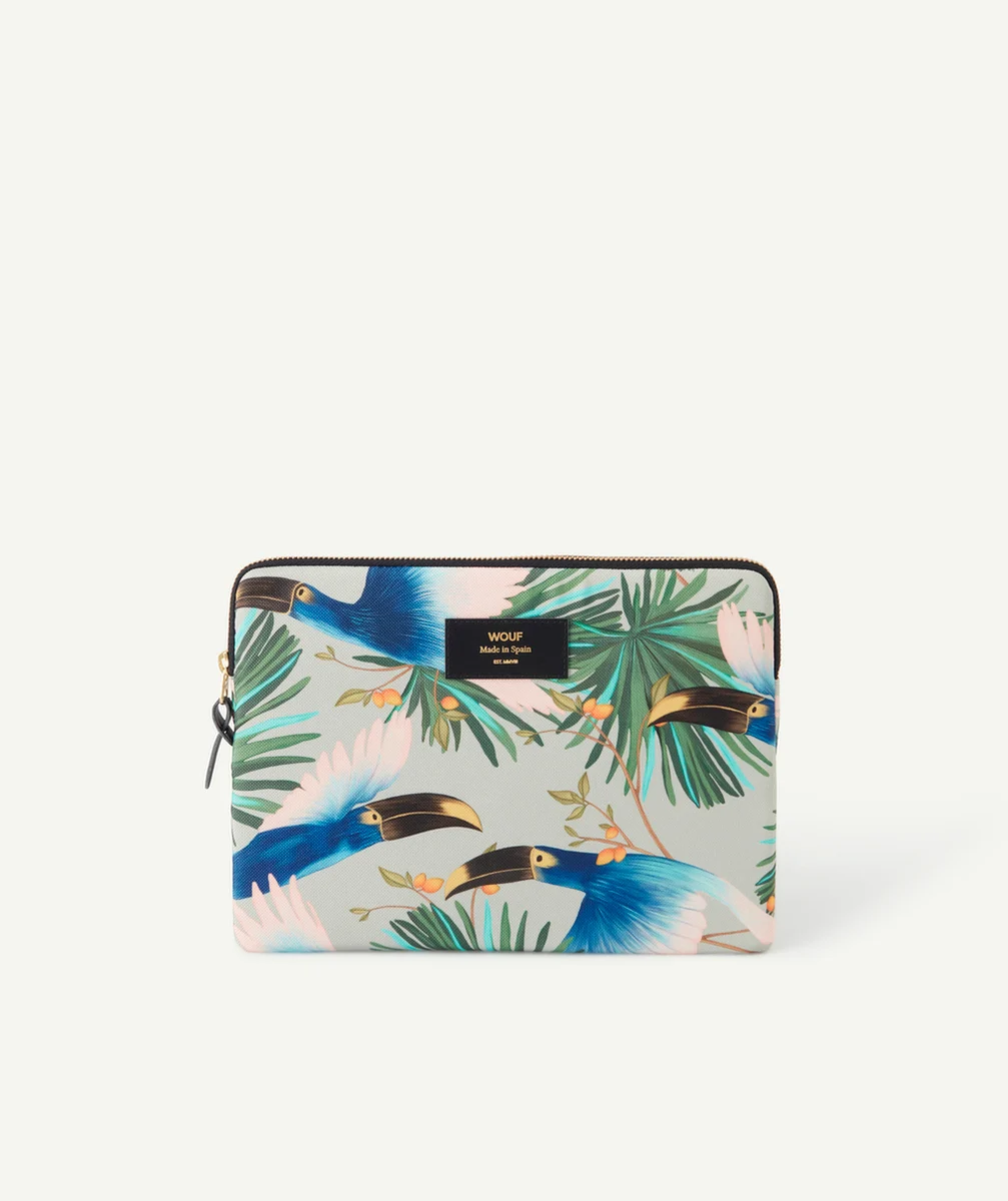 WOUFHOUSSE POUR TABLETTE IMPRIMÉE TROPICAL OISEAUX