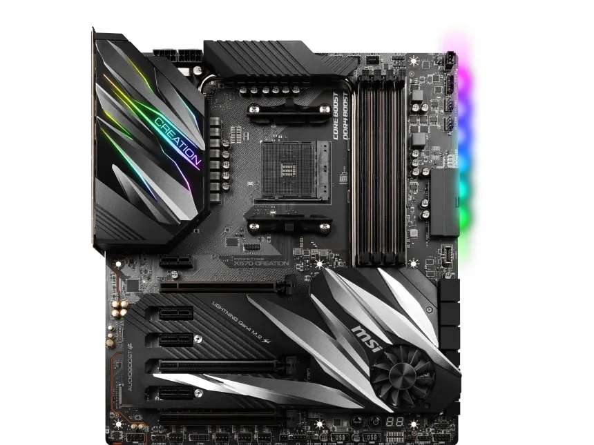 [OUTLET] - MSI PRESTIGE X570 CREATION - Bundkort - udvidet ATX - Socket AM4 - AMD X570 Chipset - USB-C Gen2, USB 3.2 Gen 1, USB 3.2 Gen 2 - Bluetooth, 10 Gigabit LAN, Gigabit LAN, Wi-Fi - HD Audio (8-kanaler)
