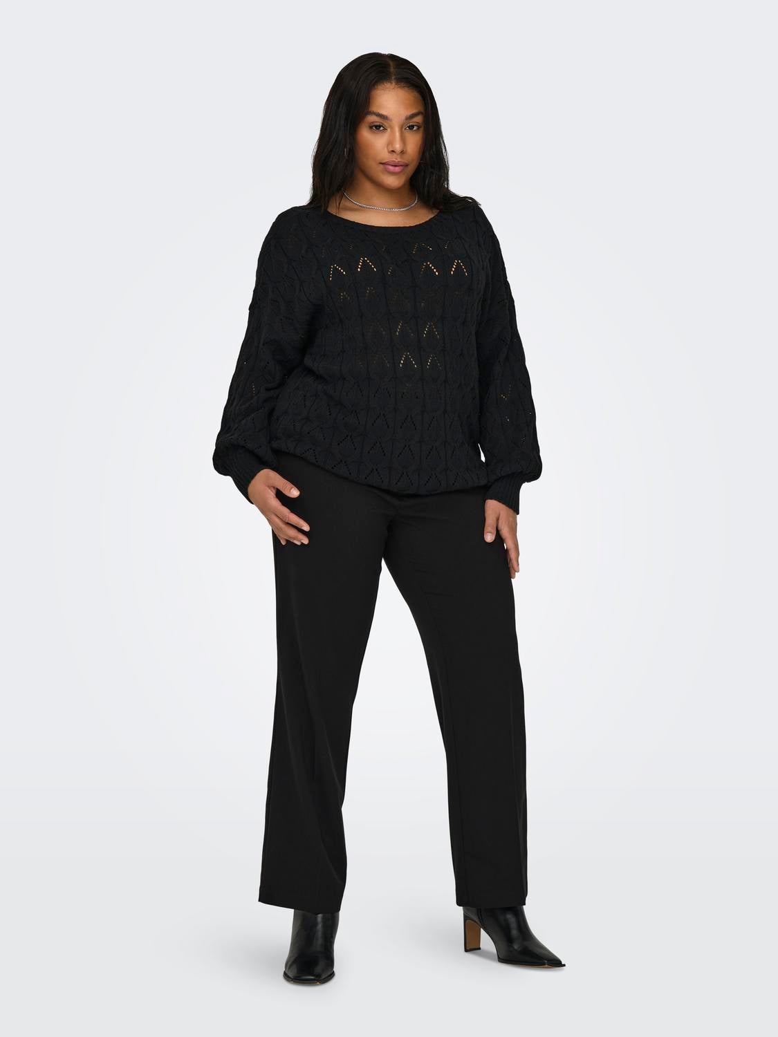 CARLIETTE Hohe Taille Gerade geschnitten Hose Black