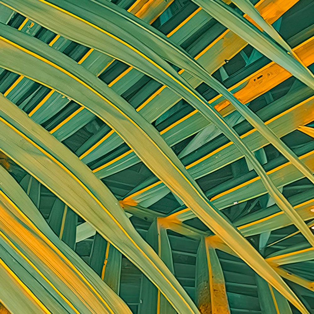 Komar Fototapete »Digitaldruck Vlies -  Neon Fern - Grösse 200 x 250 cm« bedruckt glatt Wohnzimmer, Schlafzimmer