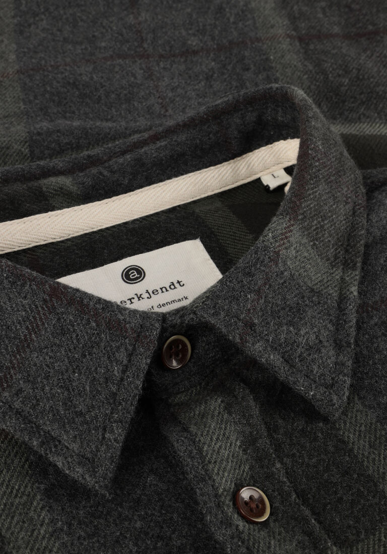 ANERKJENDT donkergrijze anerkjendt casual overhemd akleif brushed check