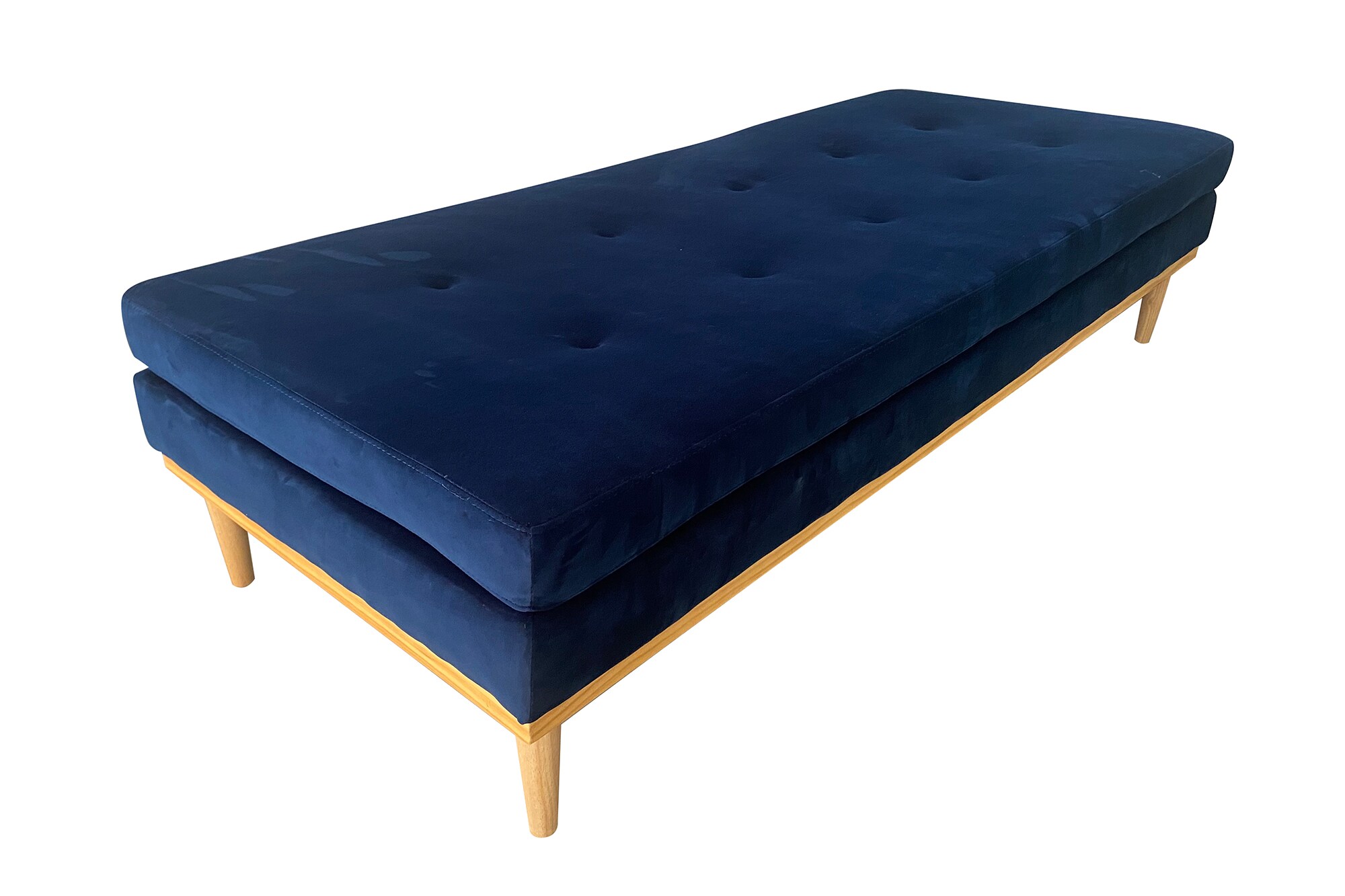 Daybed Samt blau Gästebett Tagesbett Bett Relaxliege Lounge
