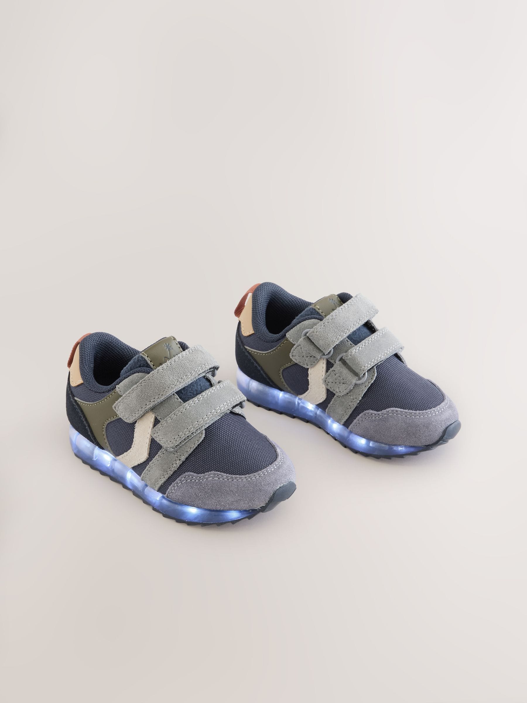 Donkerblauw - Touch Fastening Light Up Trainers