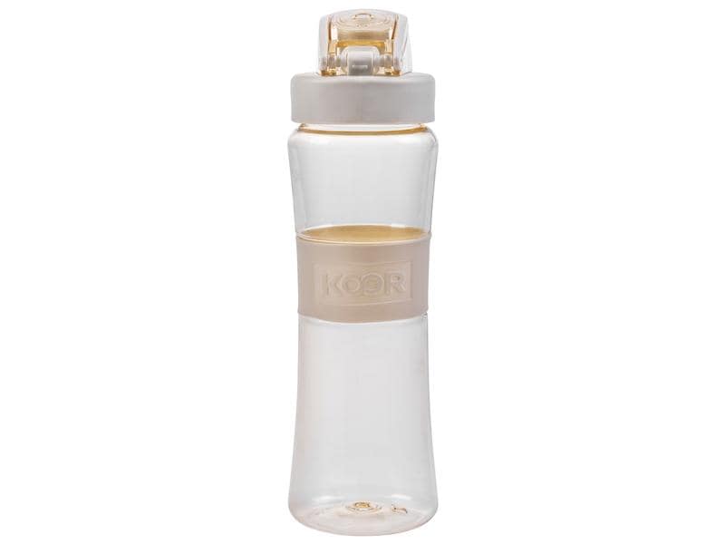 KOOR Trinkflasche Beige 650 ml Handliche Flasche aus Kunststoff für den täglichen Einsatz