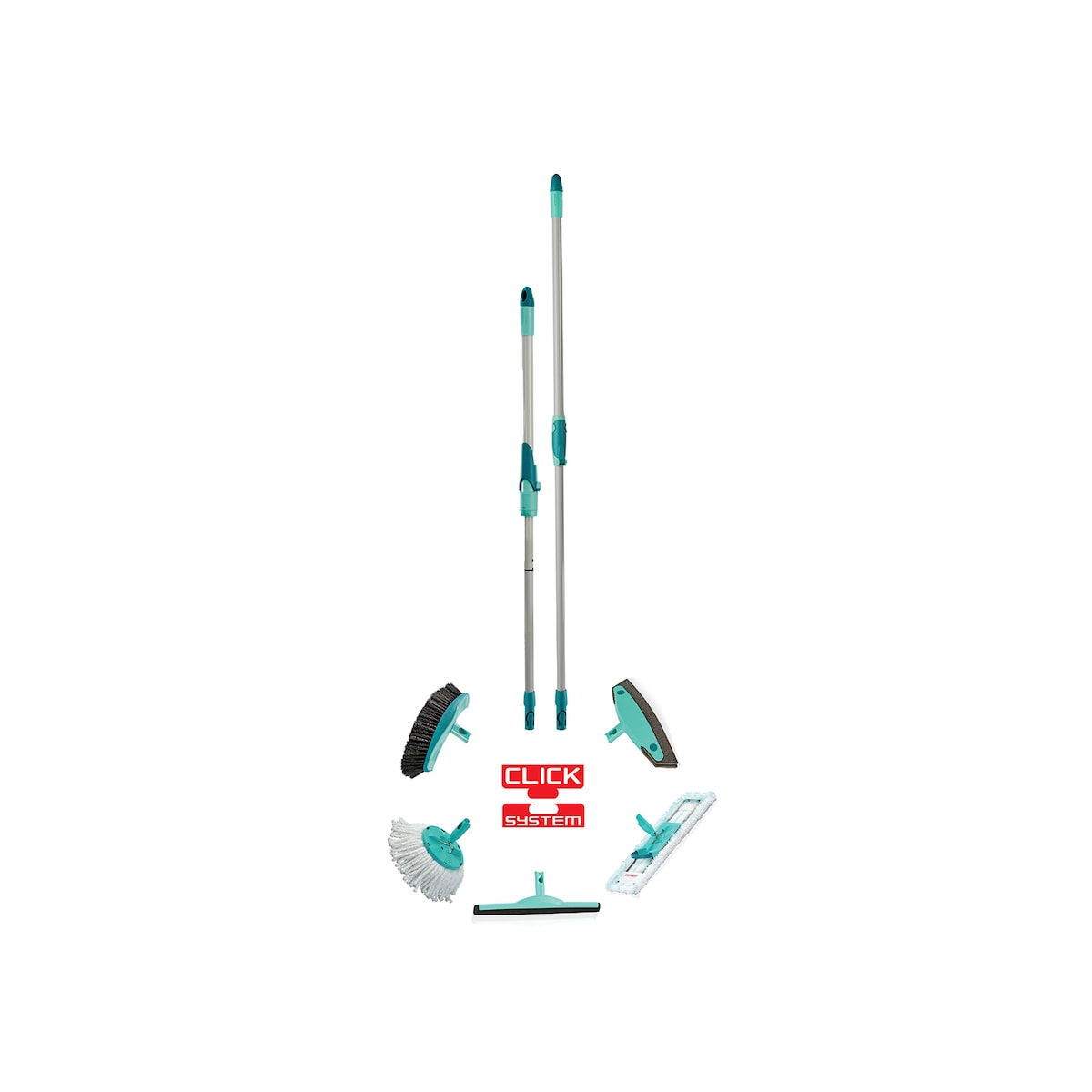 Leifheit Click Kostehoved X-børster Allround 30 cm grøn