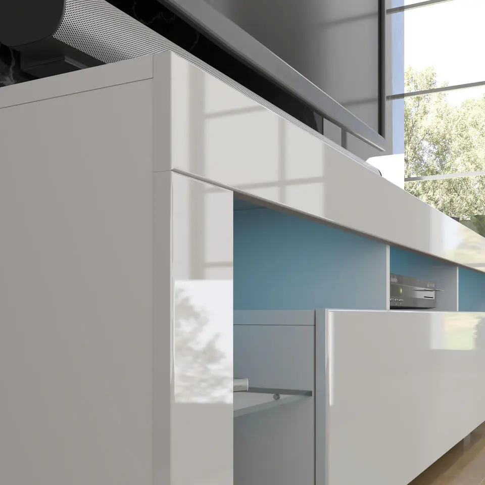 Panama TV-meubel 160 x 45 x 35 cm Glanzend witte fronten met verlichting