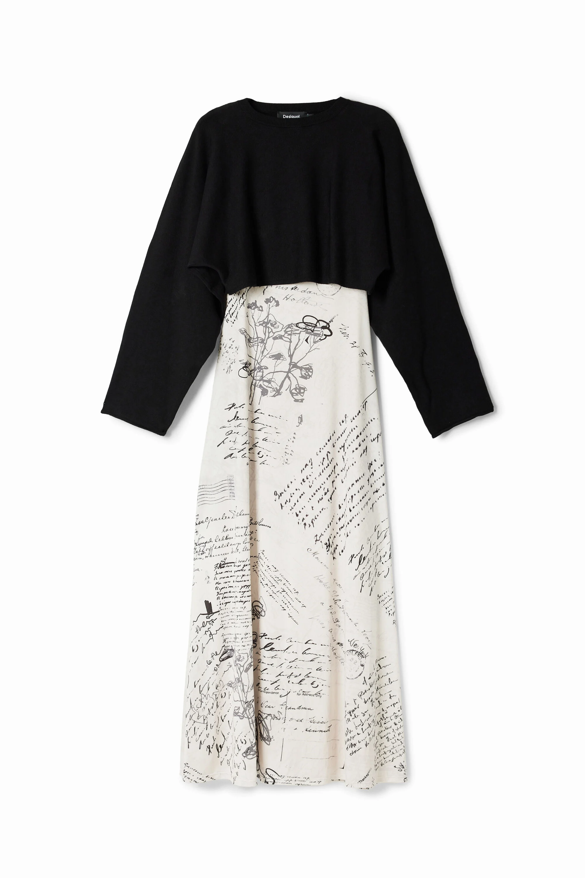 Vestido midi combinado