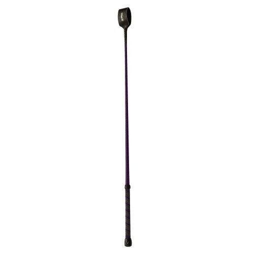Chicote de montaria com língua de couro, tamanho 3, roxo