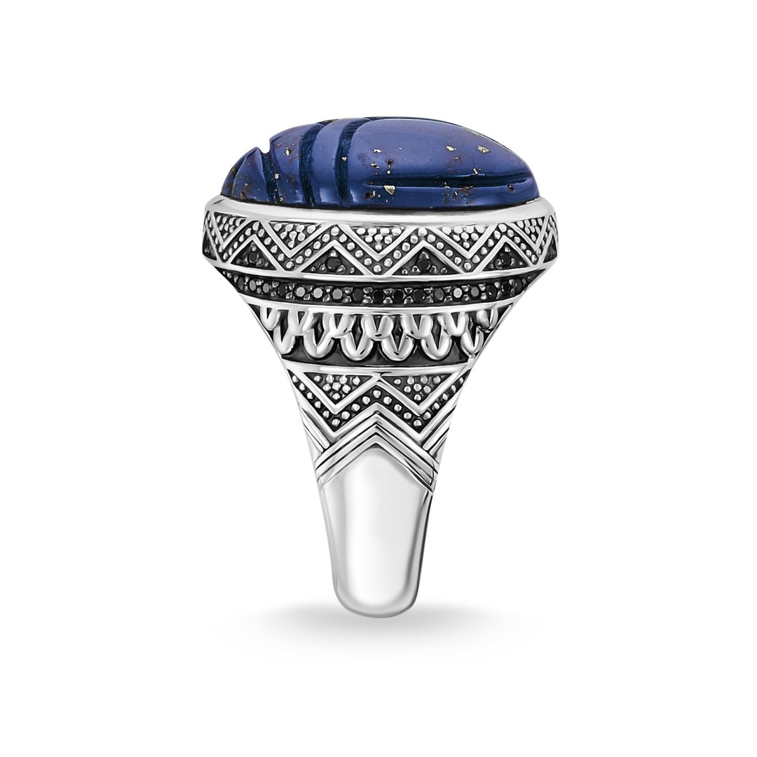 Thomas Sabo Sterling Silver Rebel at Heart Ring blauer Skarabäus