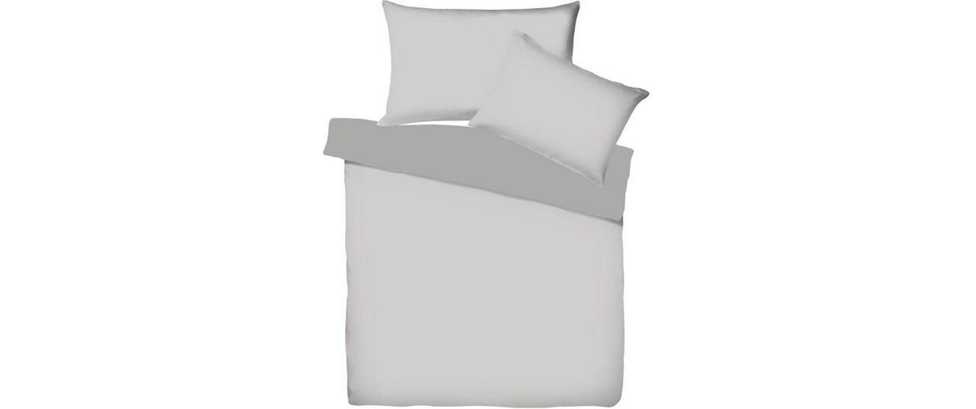 Kopfkissenbezug Double Face 50 x 70 cm, Grau/SilberJersey Melange Kissenhülle