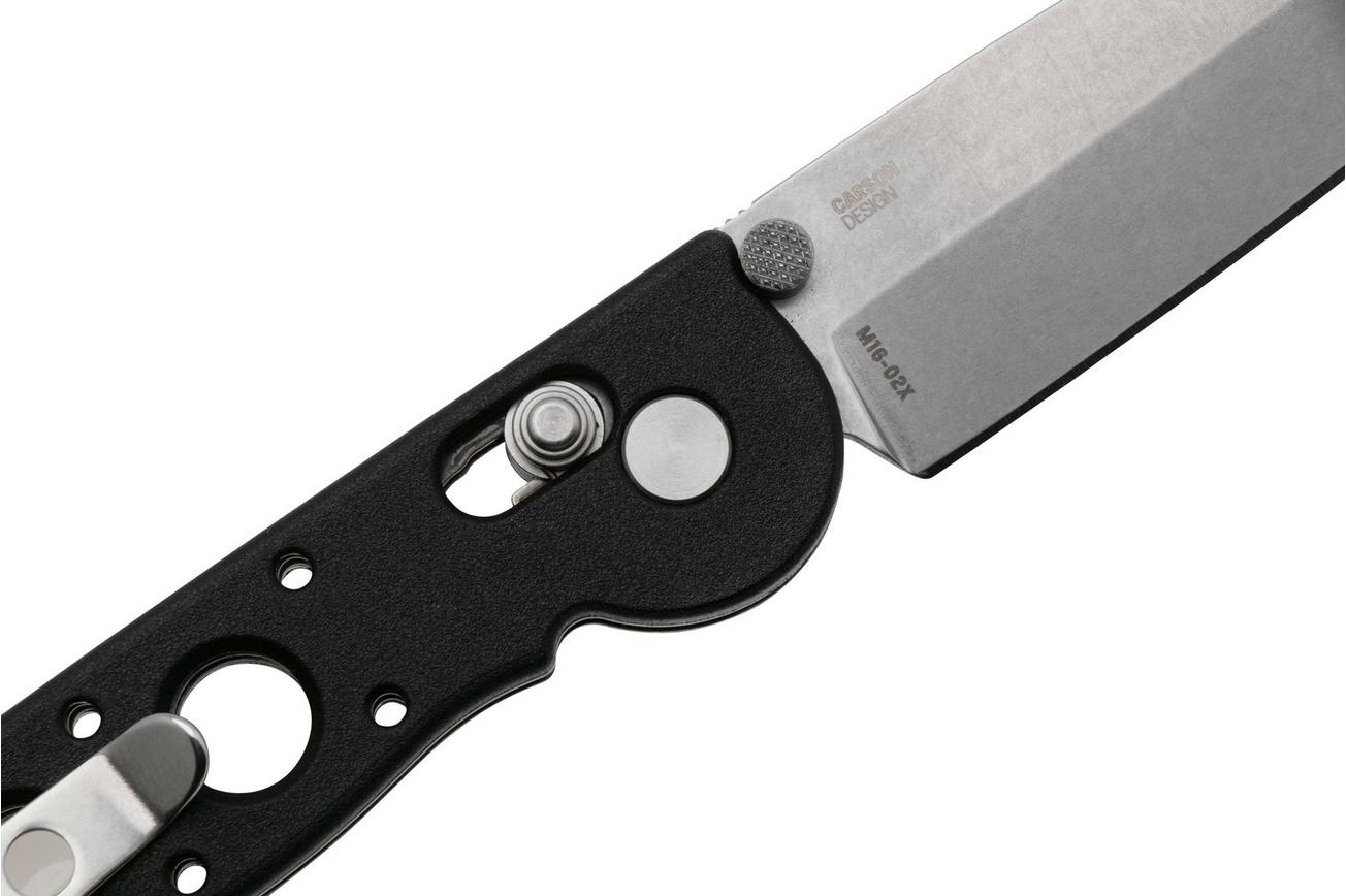 CRKT M16 Crossbar Lock Tanto M16-02X Stonewashed D2, Black Grivory, zakmes, Kit Carson design