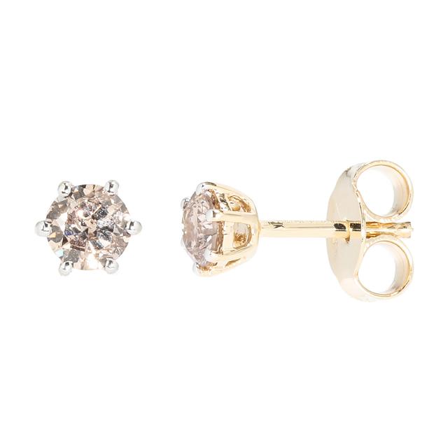 Brillant-Ohrstecker, 0,50 ct., champ., Gold 585