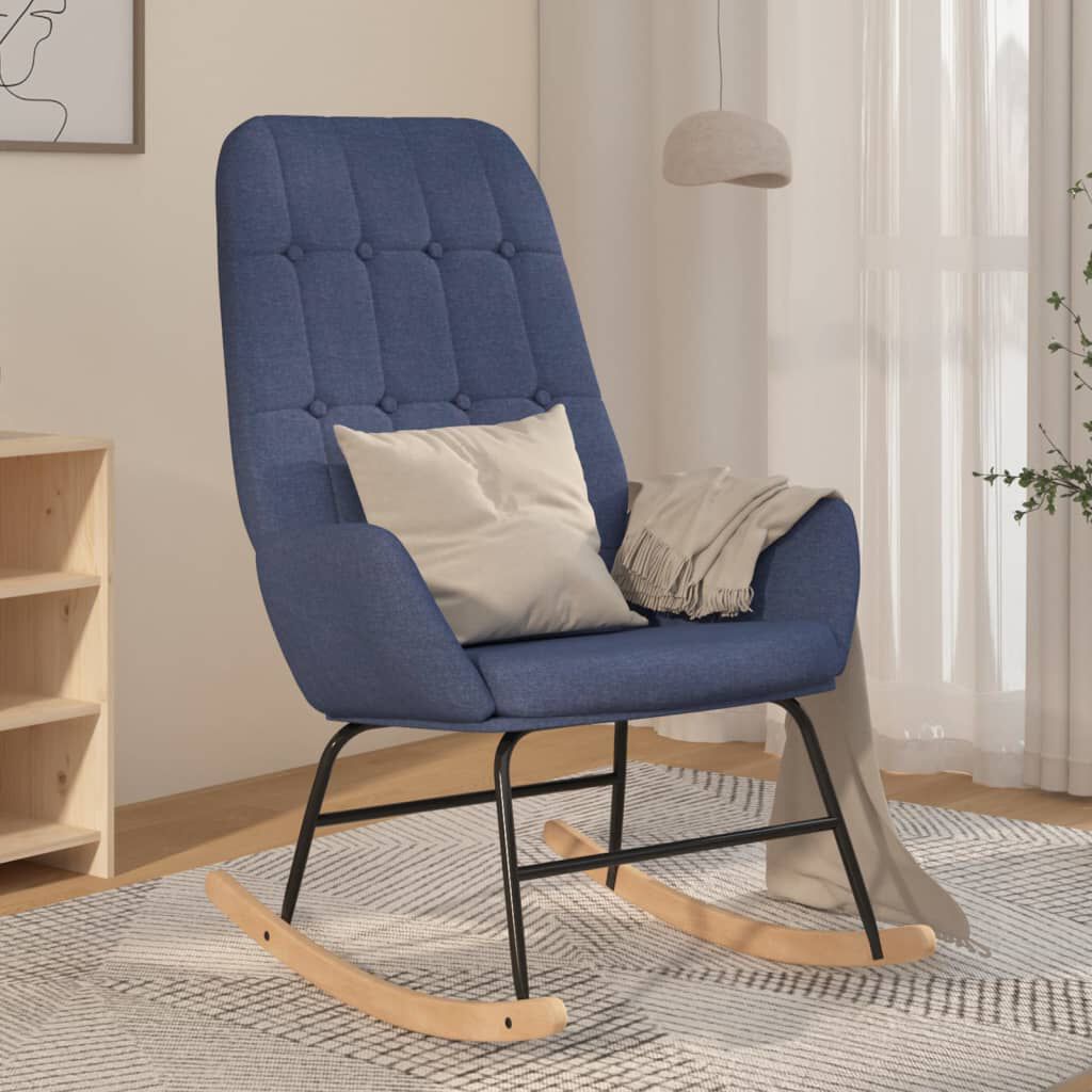 vidaXL Schommelstoel, Blauw, Bekleed met Stof