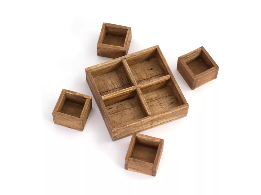 ENSEMBLE DE CAISSES Cubo II 7 pièces Bois massif