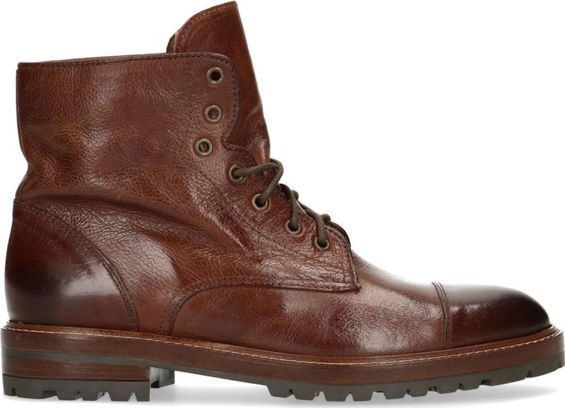 Manfield - Heren - Cognac leren veterboots