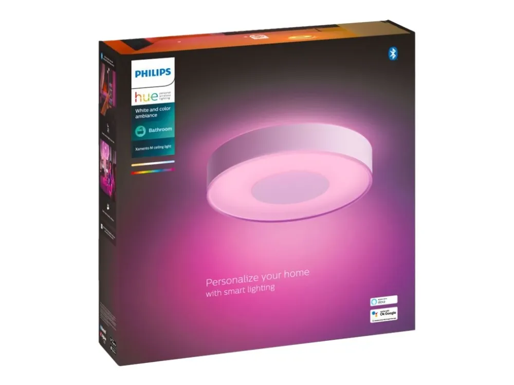 Philips Hue White and Color Ambiance Xamento - Mellemstor loftslampe til badeværelse - Hvid