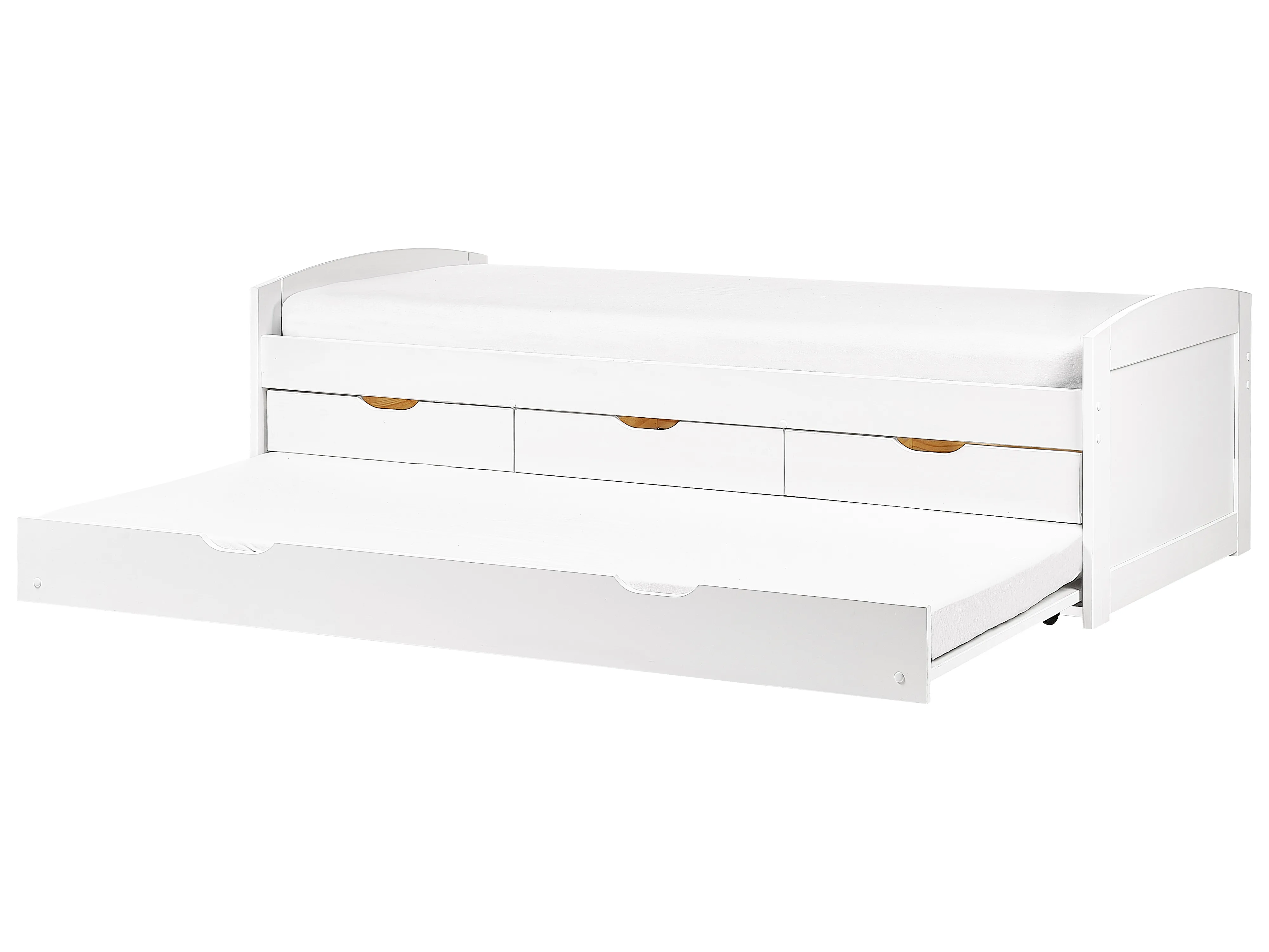 Onderschuifbed Dennenhout PETIVILLE 90 x 200 cm Wit